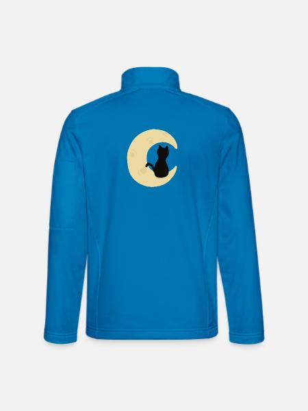 Mondbeschienene Katzensilhouette - Unisex Softshelljacke - Lichtblau