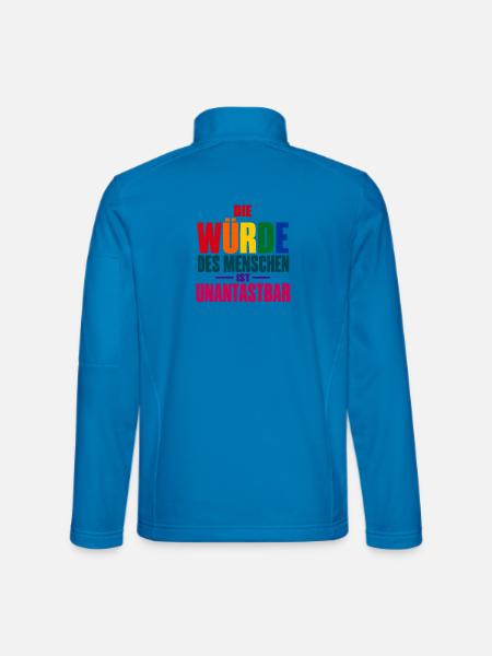 Die Würde des Menschen – Buntes Grundrechte-Motiv - Unisex Softshelljacke - Lichtblau