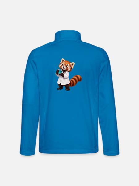 Roter Panda-Wissenschaftler mit Becher - Unisex Softshelljacke - Lichtblau
