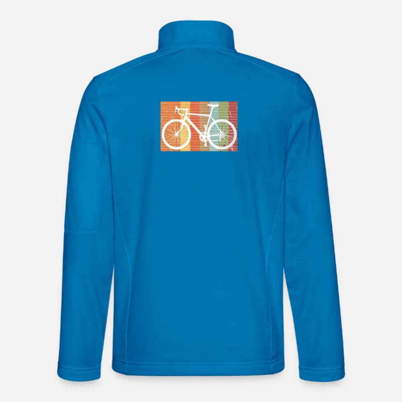 Retro Bicycle Mountain Bike Silhouette - Unisex Softshell Jacket - light blue