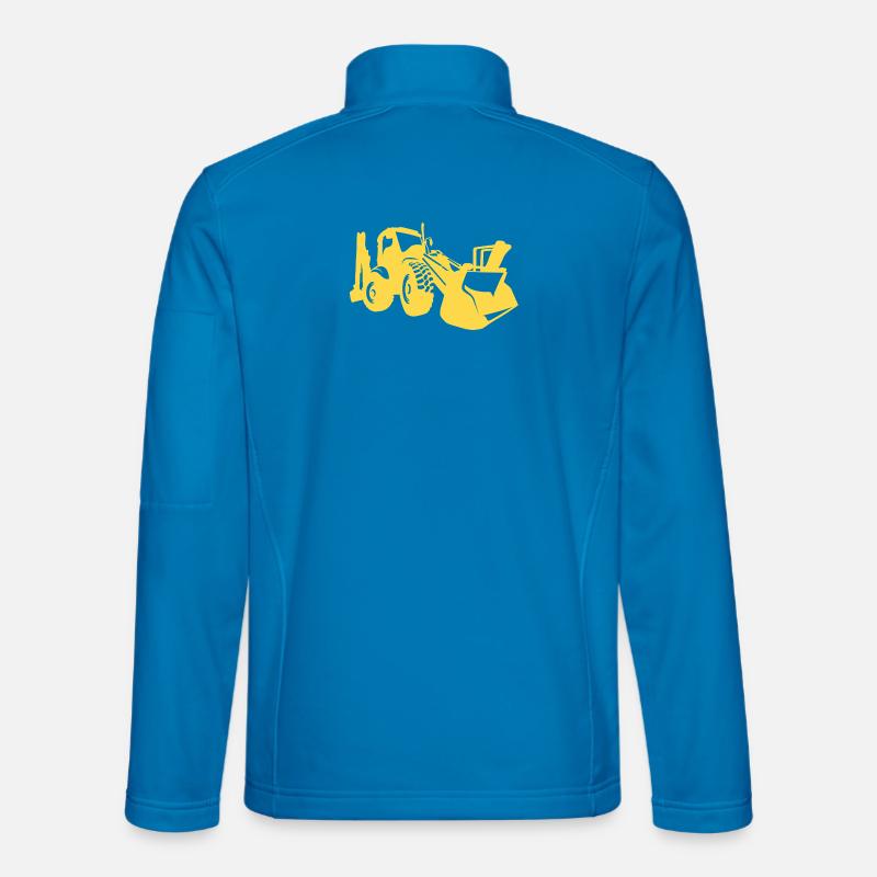Excavator Wheel Loader Construction Equipment Operator Silhouette Unisex Softshell Jacket