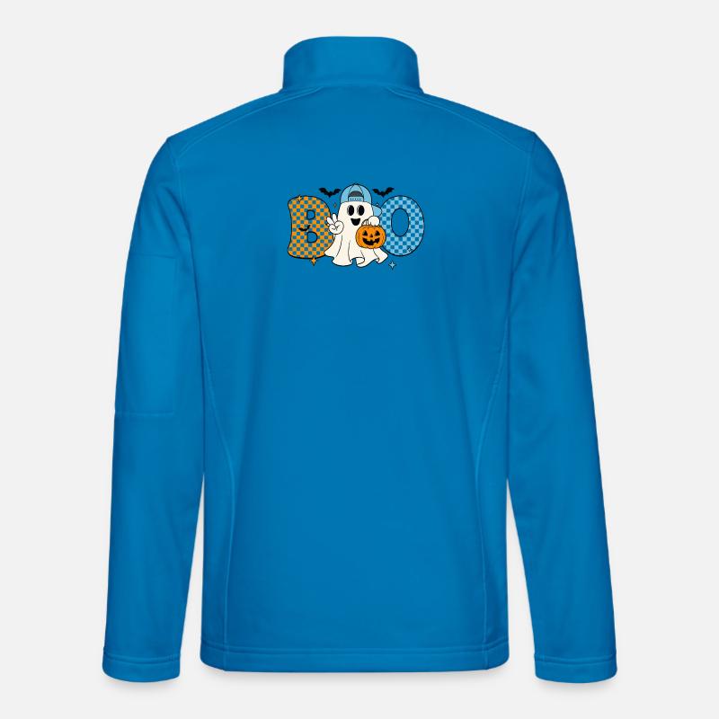 Boo - Cute Ghost Halloween Design Motif - Unisex Softshell Jacket - light blue