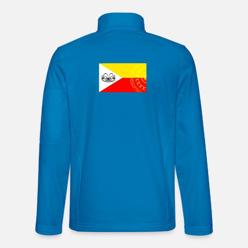Marquesan Flagge - Personalisiert 1 - Unisex Softshelljacke - Lichtblau