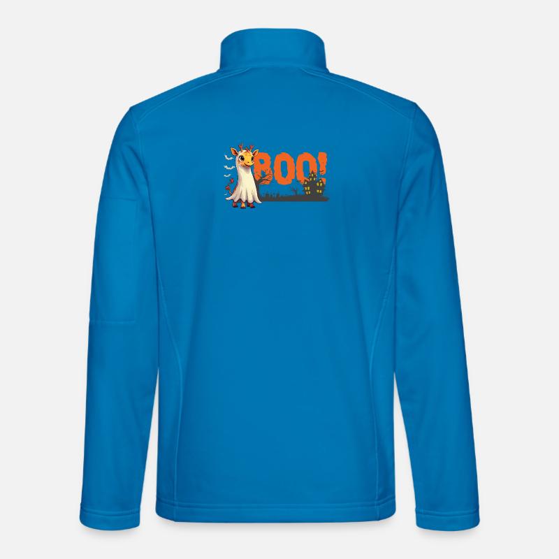 Boo Giraffe Ghost Halloween Cute - Unisex Softshell Jacket - light blue