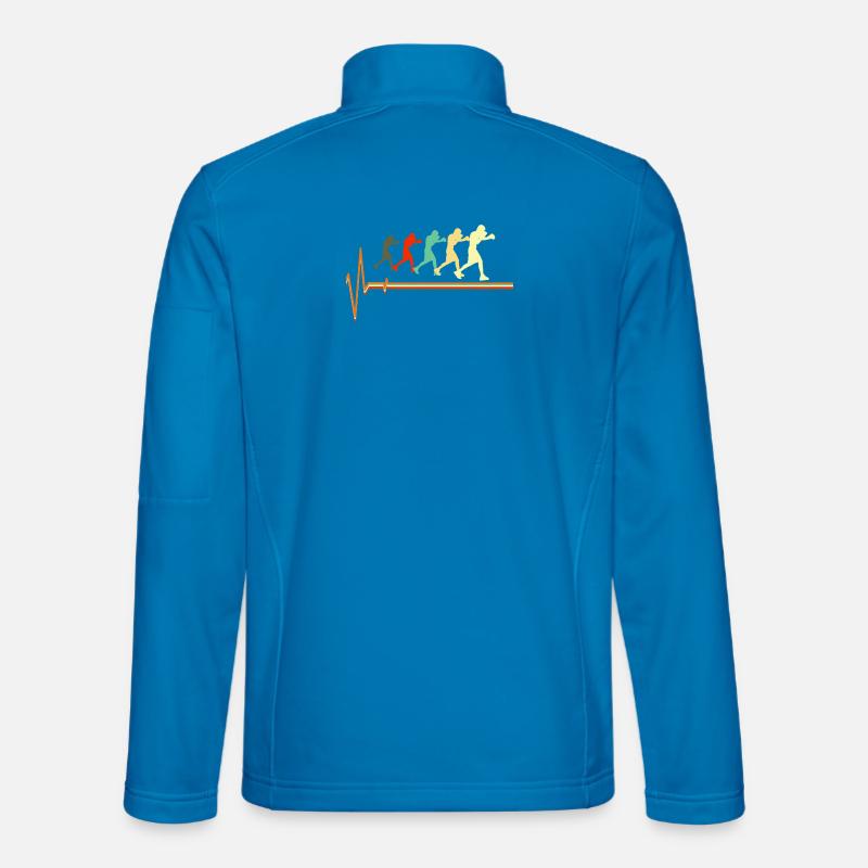 Boxing Heartbeat Evolution Retro Fighter Design - Unisex Softshell Jacket - light blue