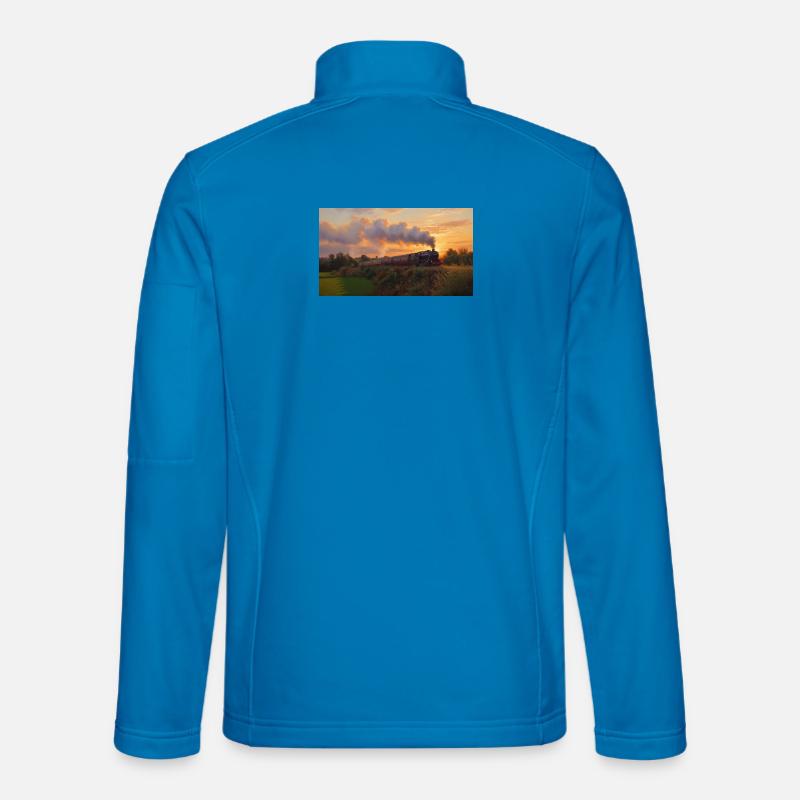 Sunset Steam Train - Unisex Softshell Jacket - light blue
