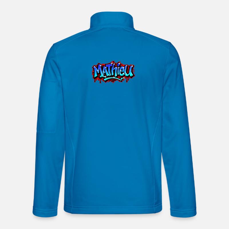 Mathieu Graffitidruckbarer Name Urban Blue - Unisex Softshelljacke - Lichtblau