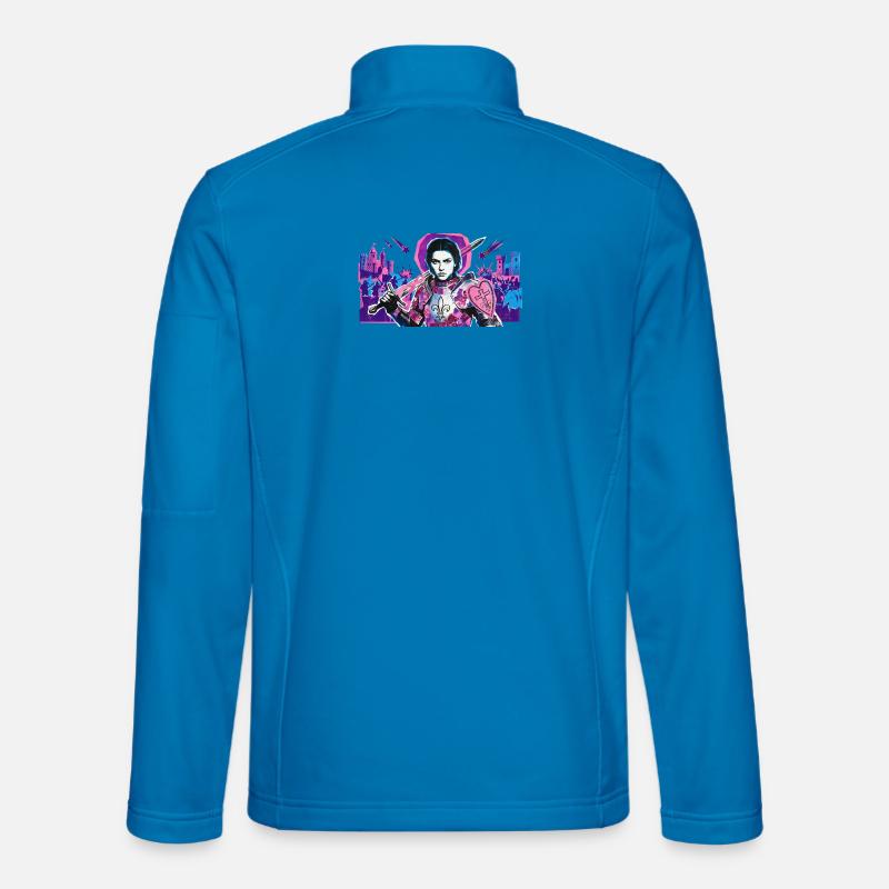 Neon Knight with Heart Shield - Unisex Softshell Jacket - light blue