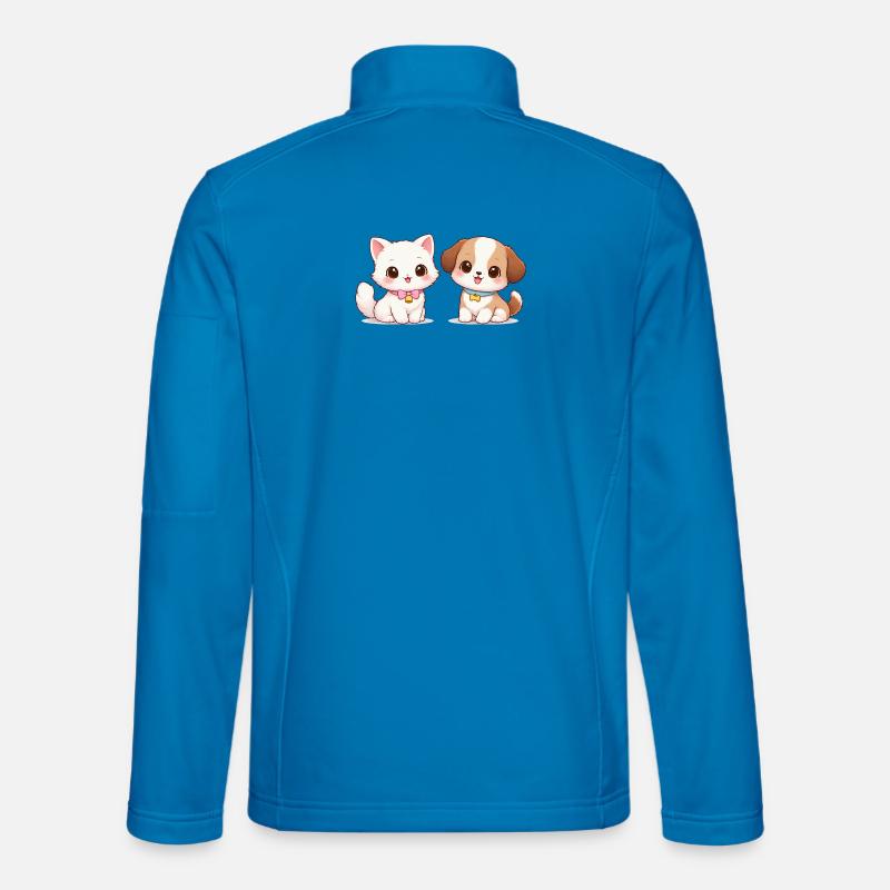 Dog Cat Comic - Unisex Softshell Jacket - light blue