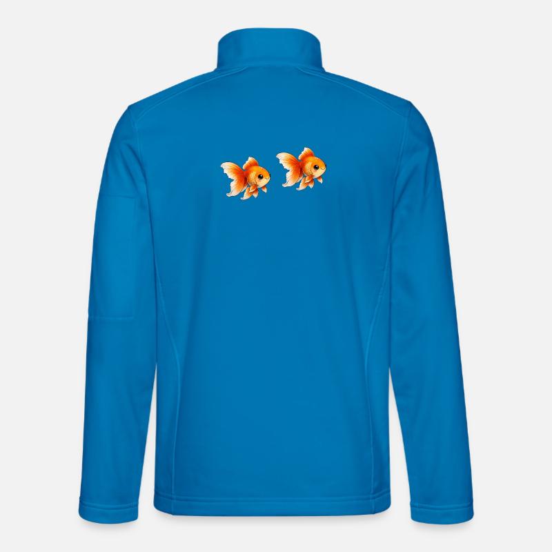 Zwei Goldfisch-Paare Illustration - Unisex Softshelljacke - Lichtblau