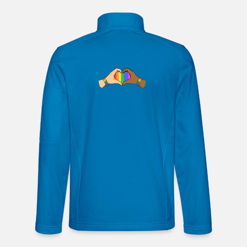 Pride Heart Hands Unity Rainbow Love Support Art Unisex Softshell Jacket