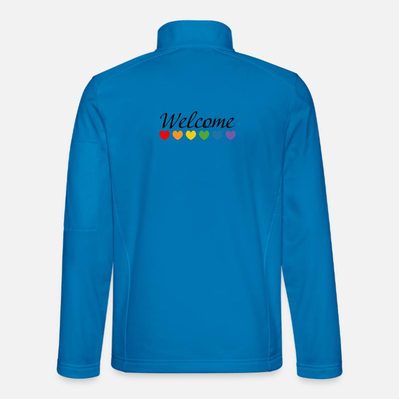 Regenbogenherzchen Welcome schwarz Unisex Softshelljacke