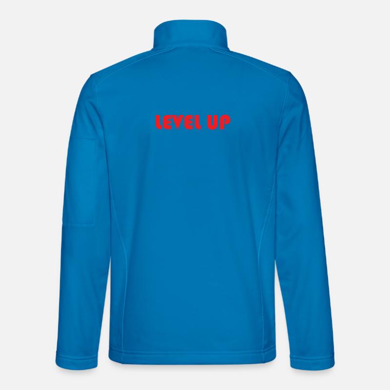 LEVEL UP-Roter Text - Unisex Softshelljacke - Lichtblau