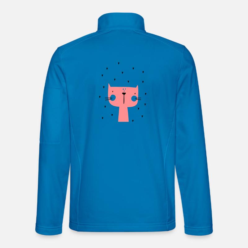 Katze mit Herzen - Unisex Softshelljacke - Lichtblau