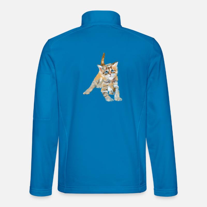 Blauäugiger Aquarellkätzchen - Unisex Softshelljacke - Lichtblau