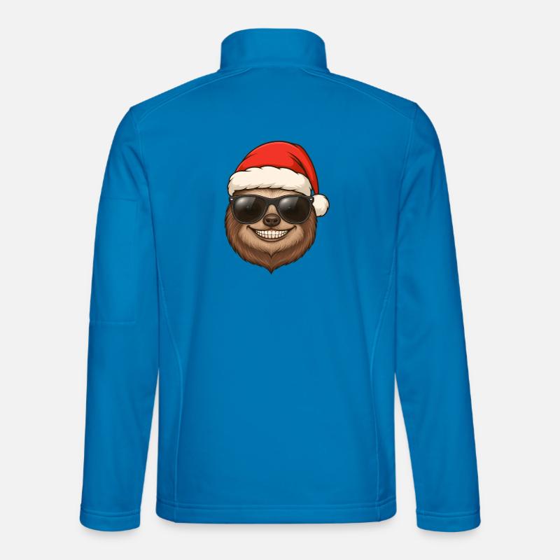 Cooles Faultier Weihnachten Portrait Geschenkidee - Unisex Softshelljacke - Lichtblau