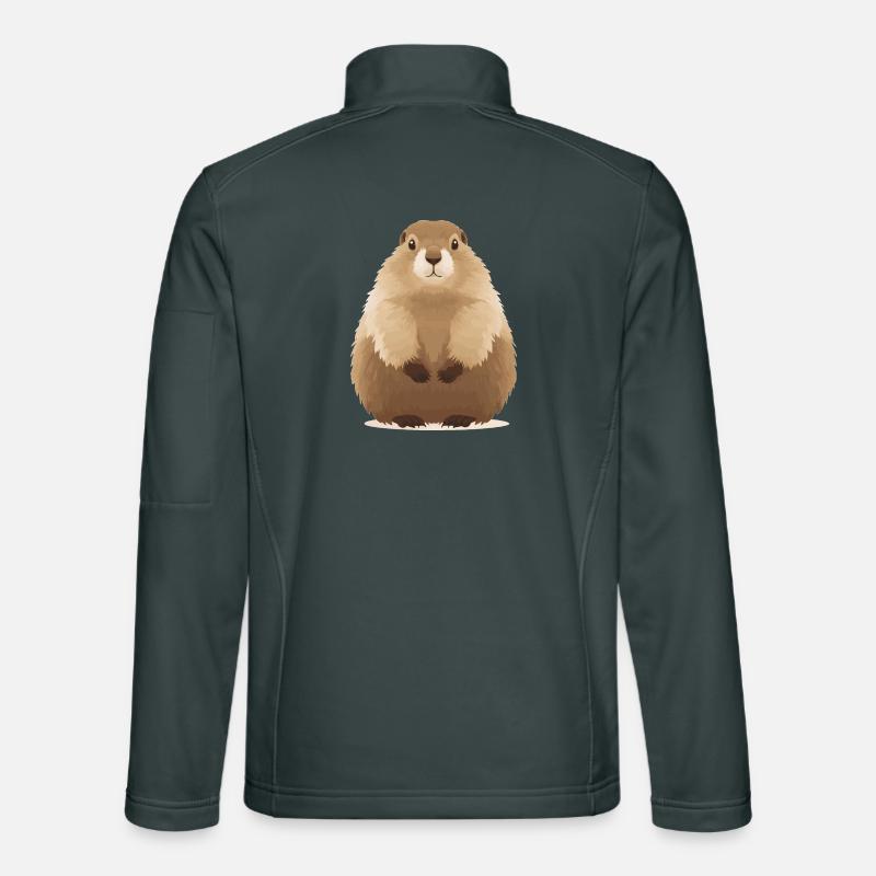 cute cuddly groundhog Unisex Softshell Jacket