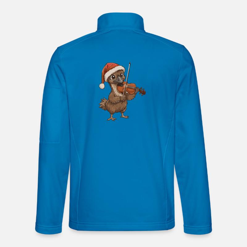Weihnachts-Emu-Vogel spielt Geigenkunst - Unisex Softshelljacke - Lichtblau