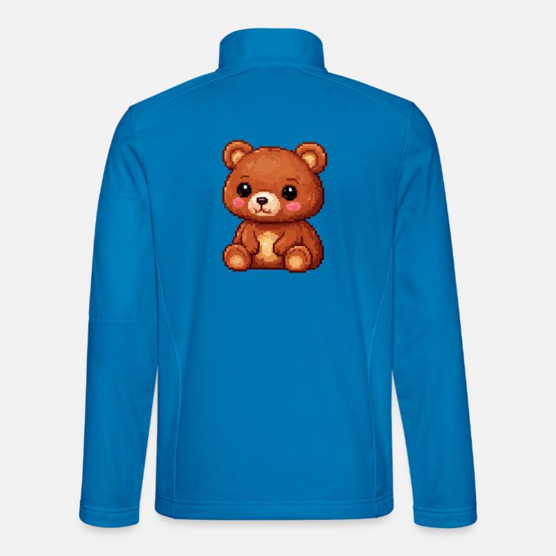Teddybär Pixel Comic - Unisex Softshelljacke - Lichtblau
