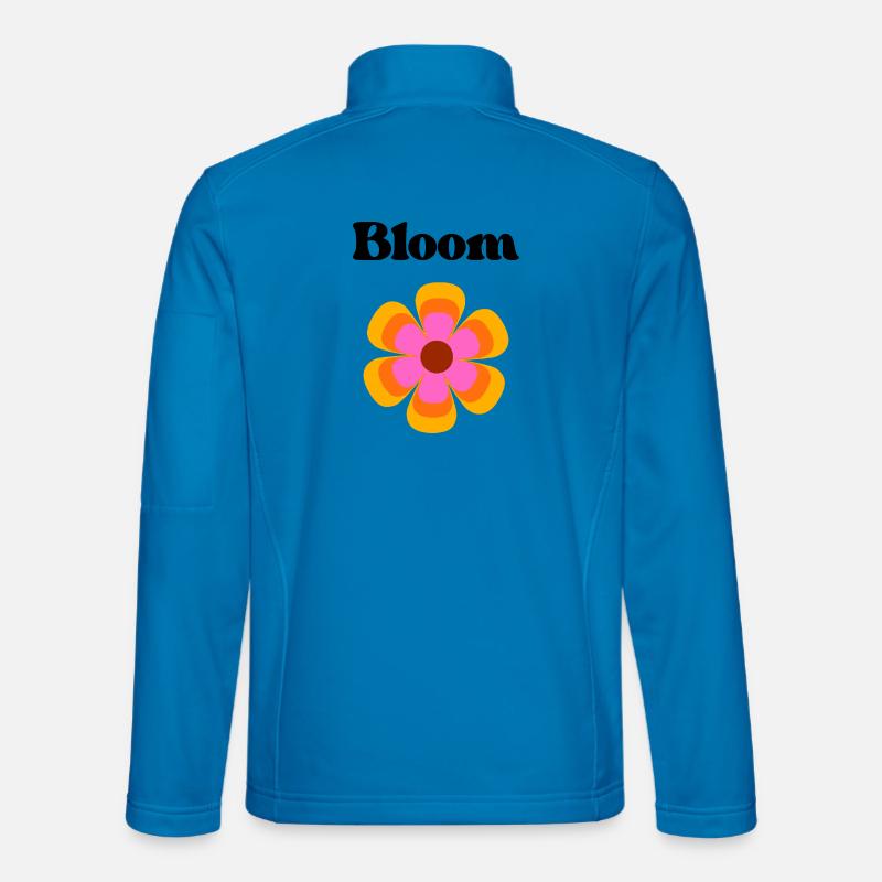 Cercle de fleurs rétro Rose Orange Bloom Veste en tissu softshell Unisexe