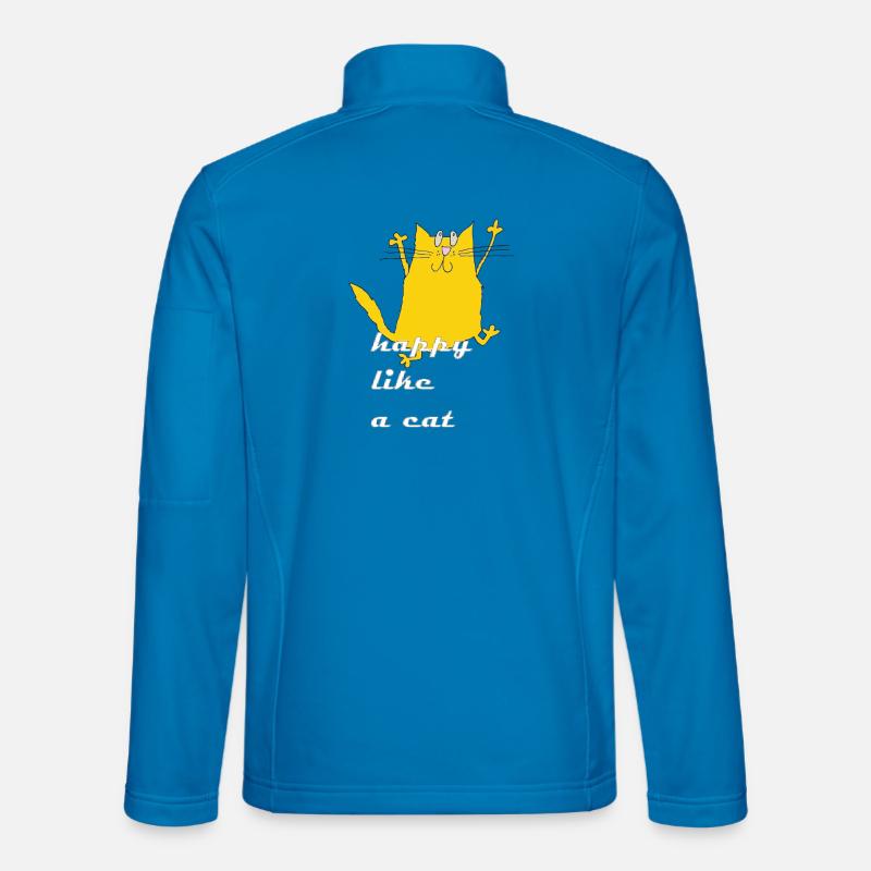 katze Fröhlich Cartoon - Unisex Softshelljacke - Lichtblau