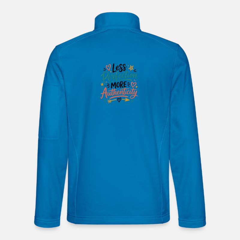 Authenticity over Perfection illustration - Unisex Softshell Jacket - light blue
