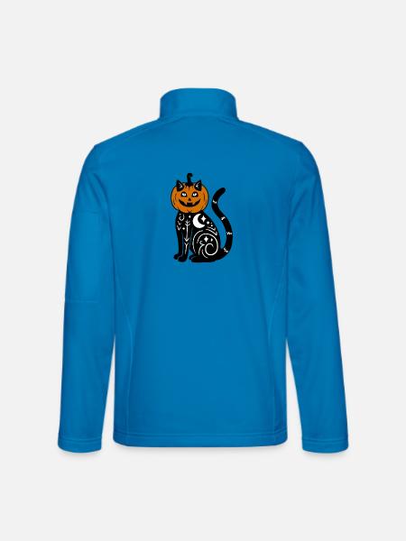 Halloween Katze Kürbiskostüm - Unisex Softshelljacke - Lichtblau - Hinten