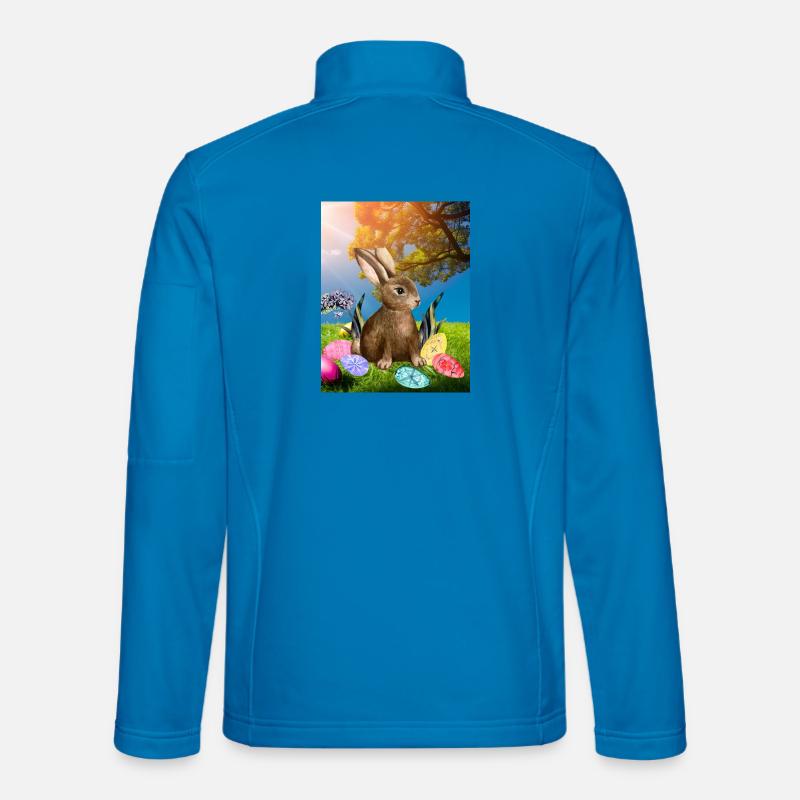 Spring Easter bunny with Easter eggs - Unisex Softshell Jacket - light blue
