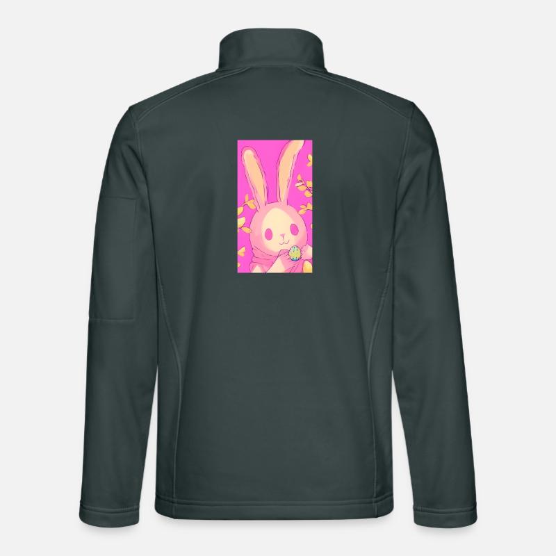 Œuf de Pâques rose en forme de lapin de Pâques pastel Veste en tissu softshell Unisexe