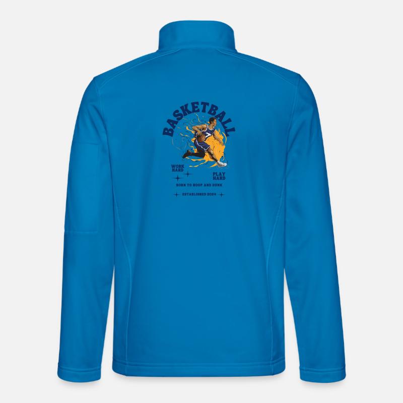 Dynamische Basketballspieler-Illustration - Unisex Softshelljacke - Lichtblau