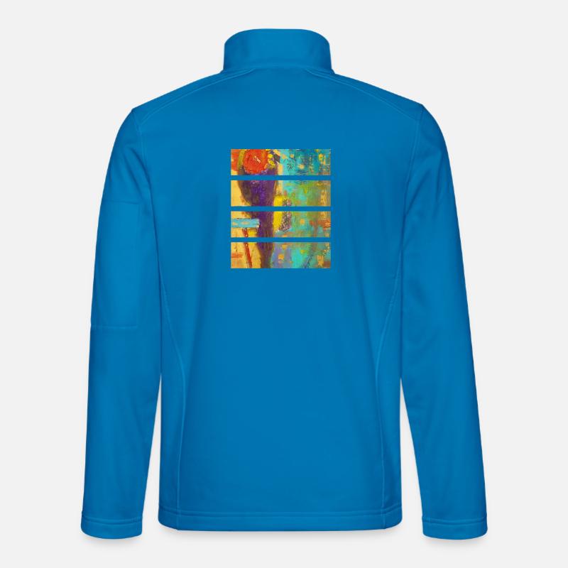Vibrant Abstract Floral Composition - Unisex Softshell Jacket - light blue