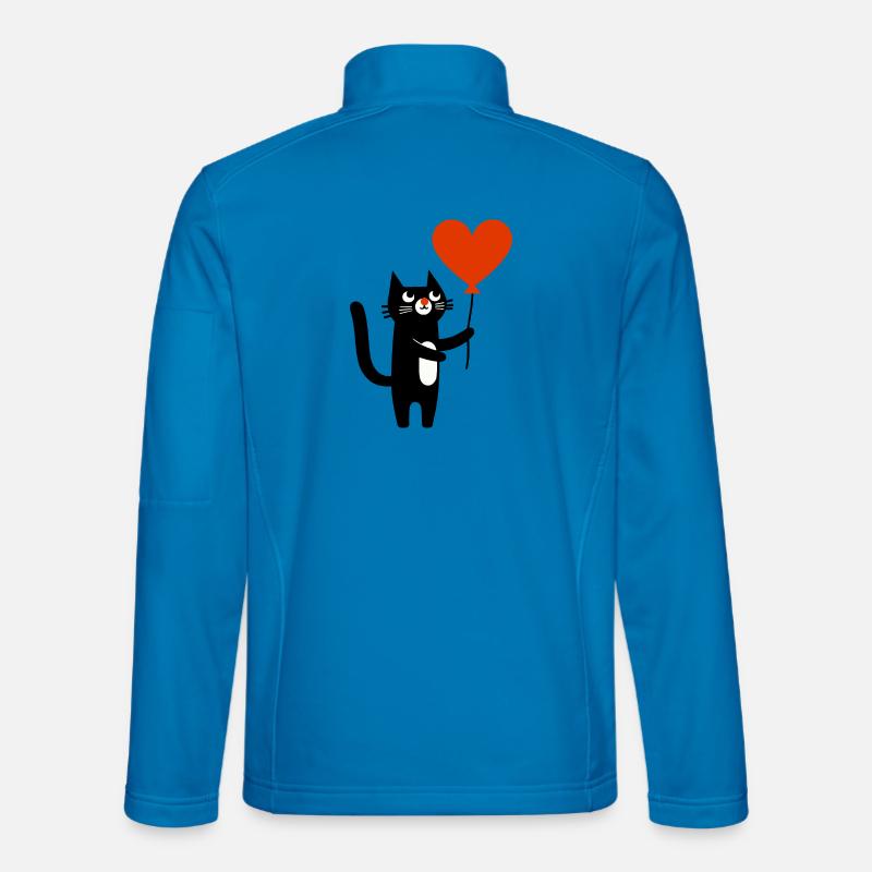 Die Katze und der Luftballon - Unisex Softshelljacke - Lichtblau
