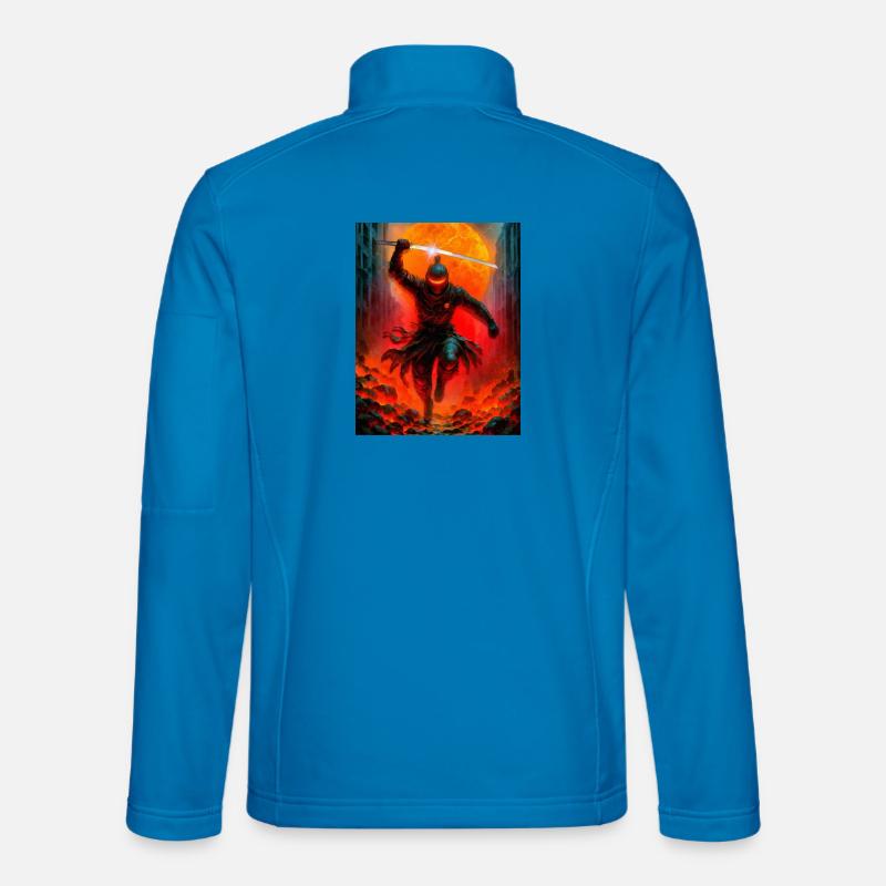 Fiery ninja in battle Unisex Softshell Jacket