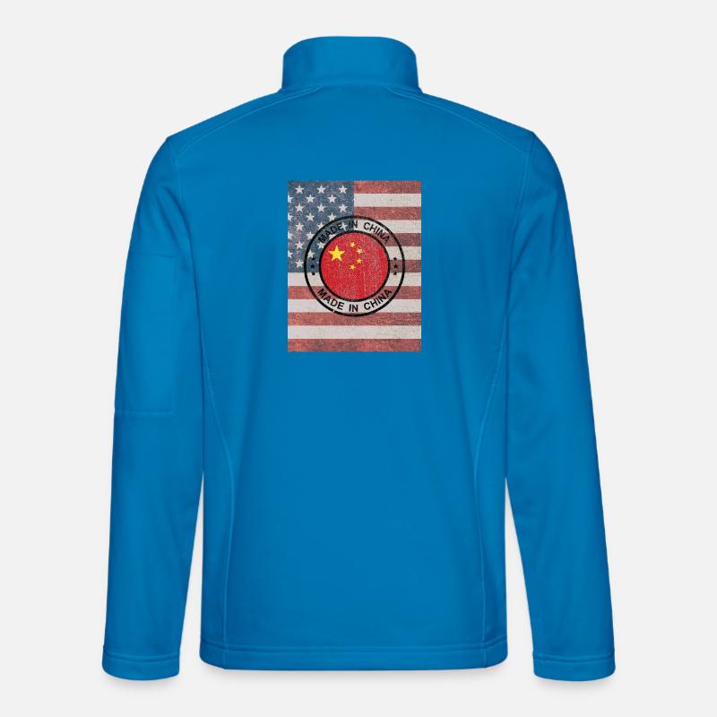 US-Flagge mit China-Siegel - Unisex Softshelljacke - Lichtblau