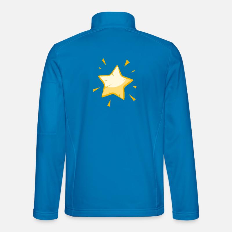 Étoile de dessin animé brillante - Conception dorée joyeuse - Veste en tissu softshell Unisexe - bleu clair