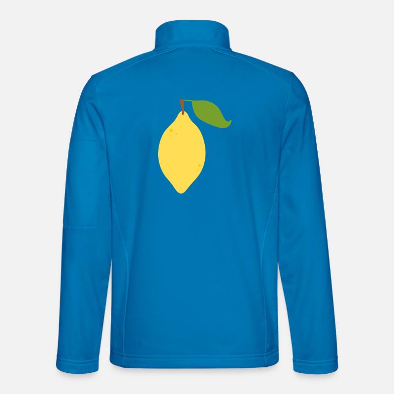 Modernes Zitronen-Zitrus-Muster-Design - Unisex Softshelljacke - Lichtblau
