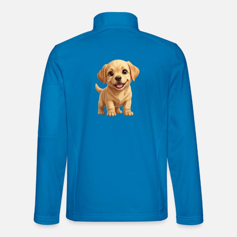 Labrador_Retriever_puppy_blij - Unisex Softshelljacke - Lichtblau
