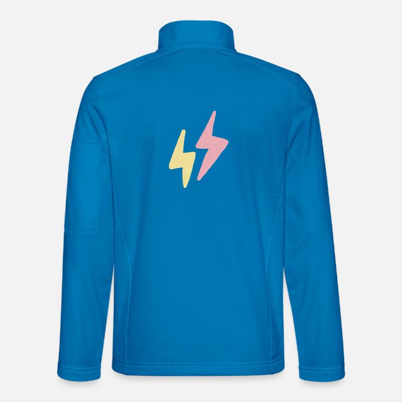 Pastel Twin Lightning Sketch - Unisex Softshell Jacket - light blue