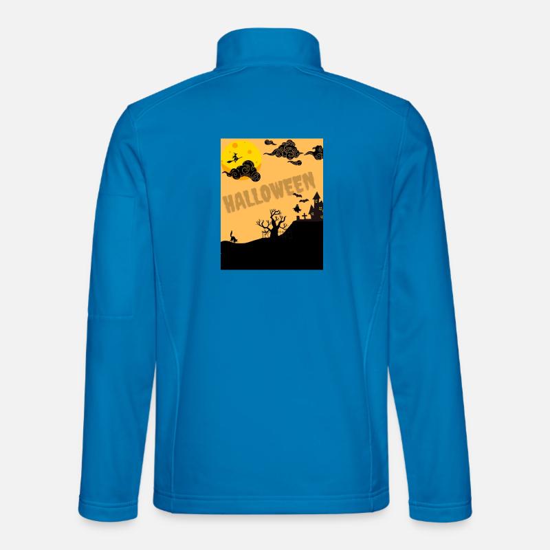 Halloween Silhouette von Moon - Unisex Softshelljacke - Lichtblau