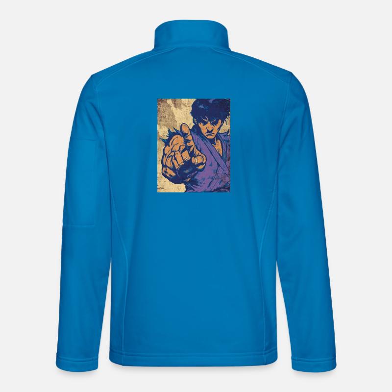 Fighting Hero in Pop Art Blue - Unisex Softshell Jacket - light blue