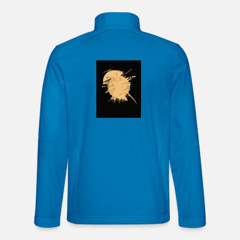 Samurai-Pferdespritzer Schwarz - Unisex Softshelljacke - Lichtblau
