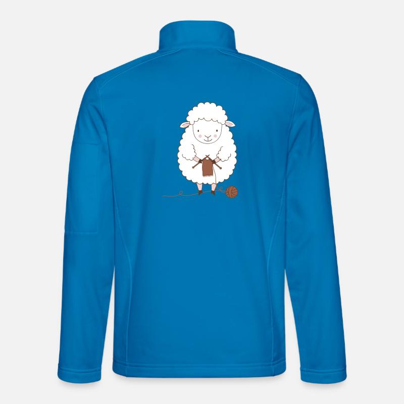 Sheep Knitter Wool and Needles - Unisex Softshell Jacket - light blue