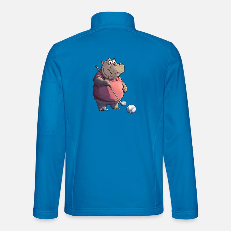 Nilpferde Golf / Golfer Nilpferd - Unisex Softshelljacke - Lichtblau