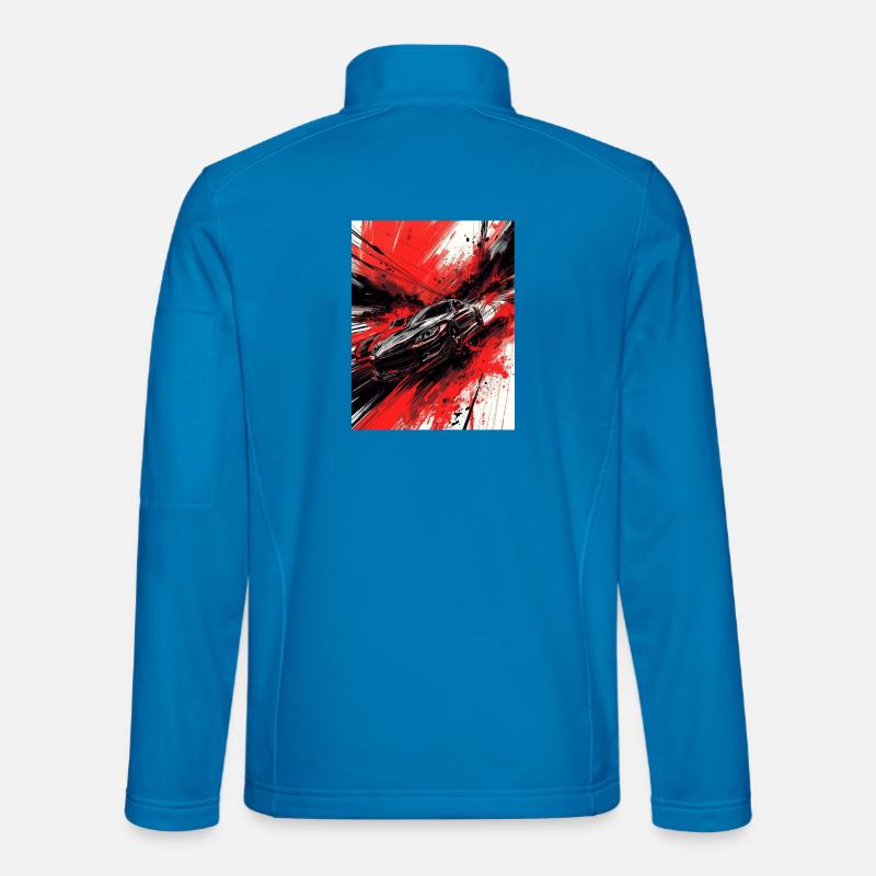 Rasender Rot Schwarz Japan  - Unisex Softshelljacke - Lichtblau