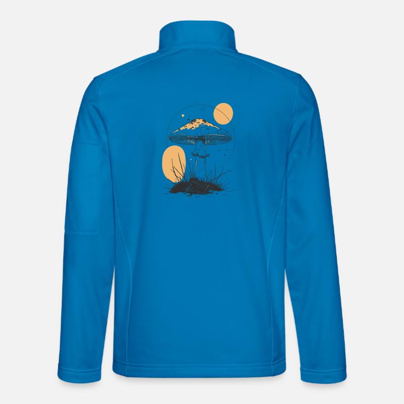 Moonlight Forest Mushroom Silhouette - Unisex Softshell Jacket - light blue
