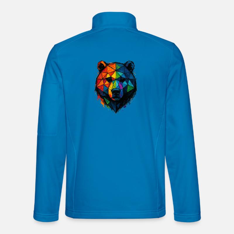 Ours low poly pop art coloré Veste en tissu softshell Unisexe