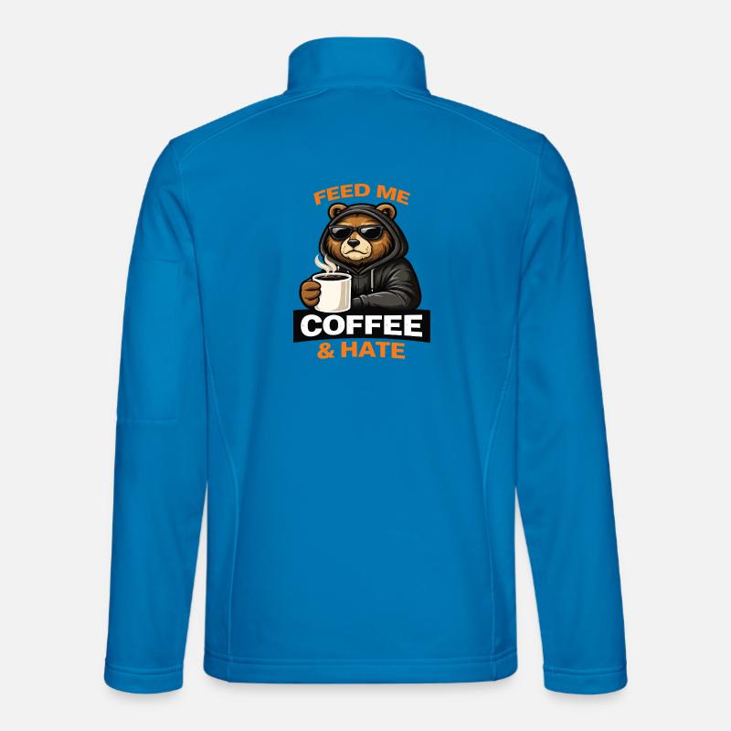 Grumpy Bear Coffee Attitude - Unisex Softshell Jacket - light blue