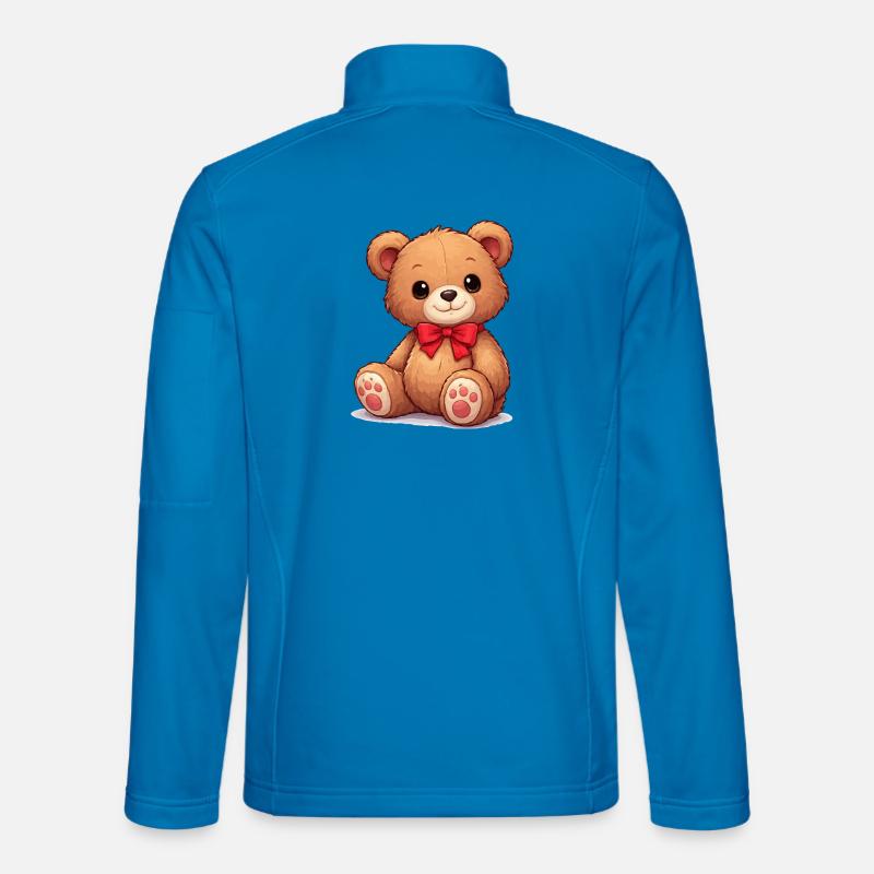 Cuddly bear with red ribbon - Unisex Softshell Jacket - light blue
