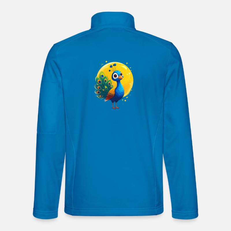 Påfugl - Unisex softshelljakke - klar blå