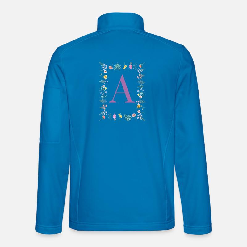 Floral Initial - Unisex Softshelljacke - Lichtblau